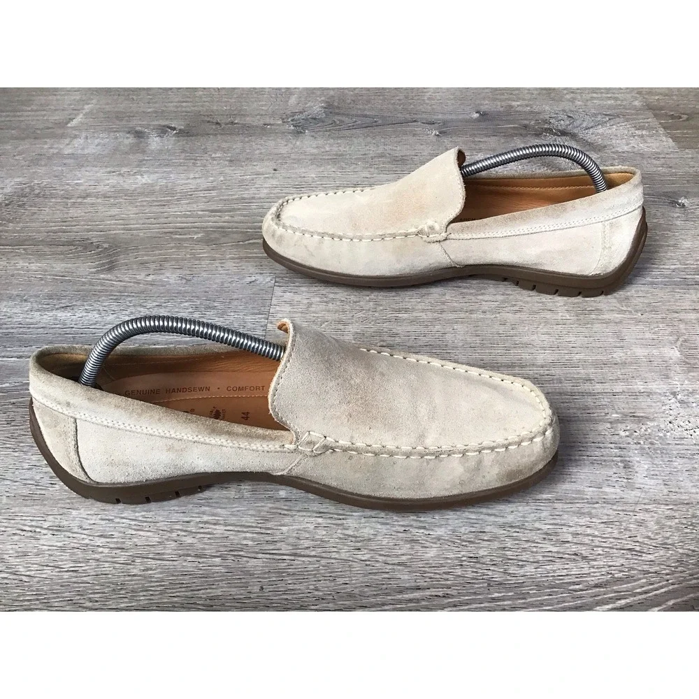 ECCO Tan Leather Driving Loafers Shoes Mens Size EURO 44 / 10.5 US